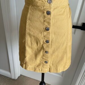 Divided Yellow Pencil Mini Skirt Casual Resort Wear Size 6